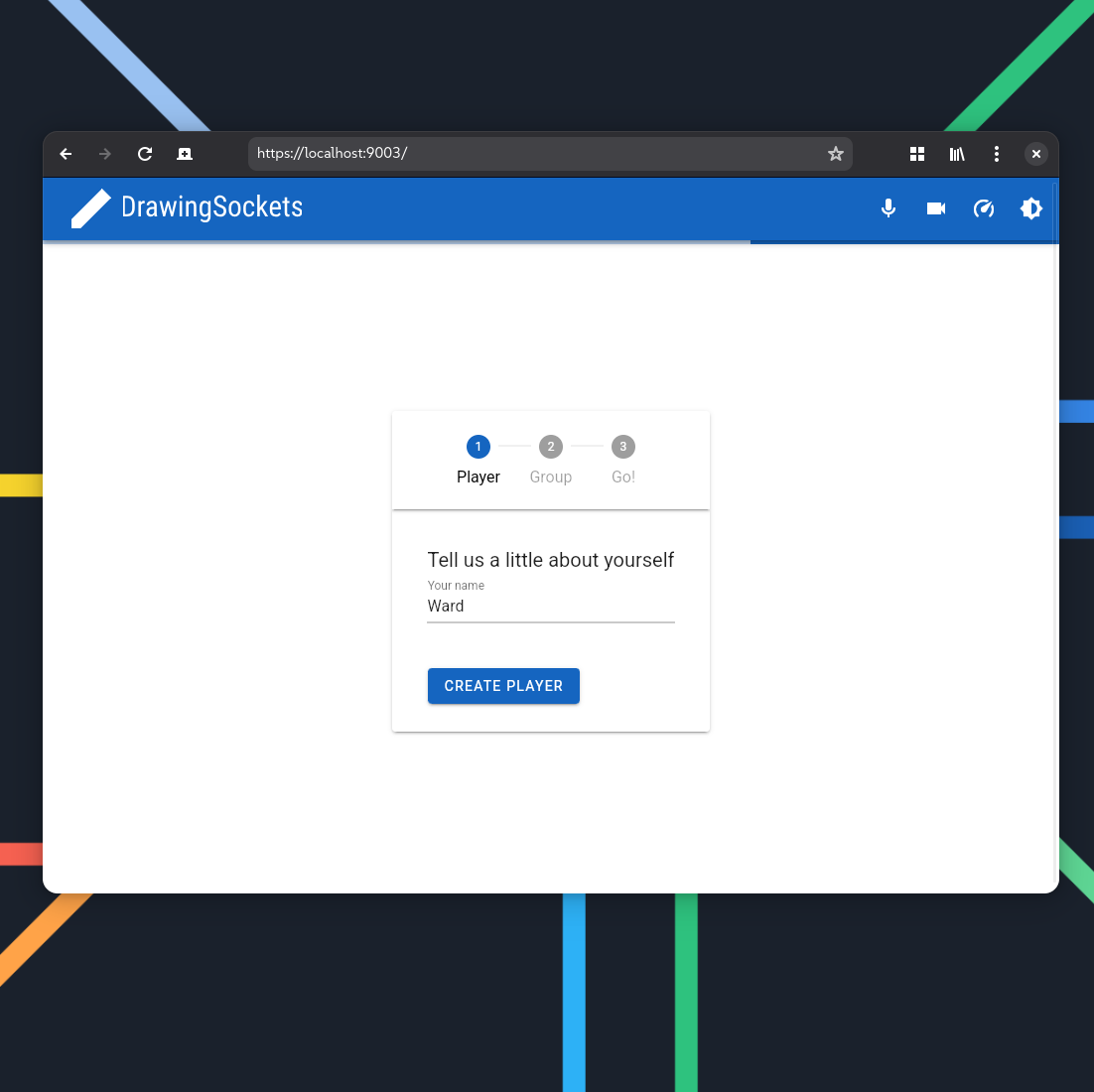 Lobby screen of DrawingSockets